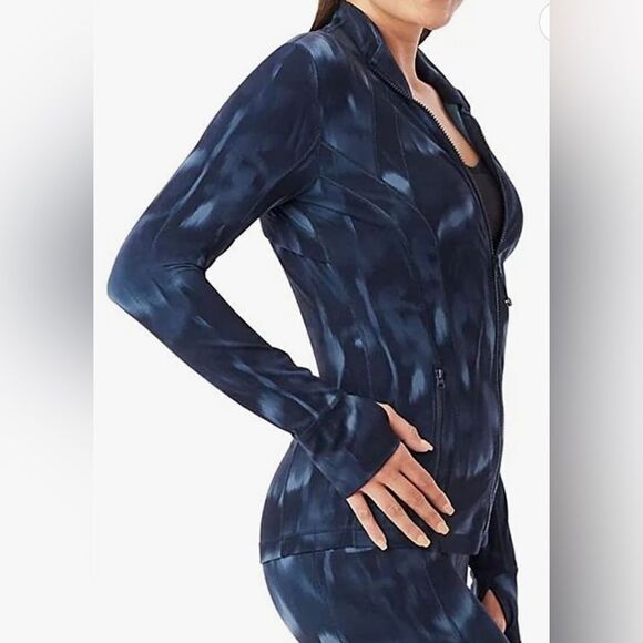 Members Mark Zen active tie dye blue jacket + black compression ankle legging XL - Picture 2 of 16